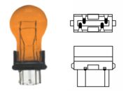 Lâmpada 3157 2 Polos 27/8W - 12V S25 Base Plástico Âmbar