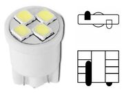 Lâmpada LED 2825 Pingão T10 12V 4 LEDs SMD Branca - Spot - Unidade