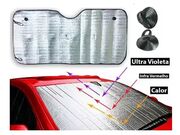 Quebra-Sol Automotivo / Protetor do Para-brisa Universal (1,30 X 0,60m) Prateado - Com Ventosas - 7499