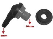 Válvula do Hidrovácuo / Servo-Freio em L 8X16mm - Com Borracha