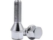 Parafuso de Roda Conico e Cromado Golf, Fox, Polo-Longo M14 X 1,50 X 31,0 mm Chave 17 Jogo c/ 20 pçs