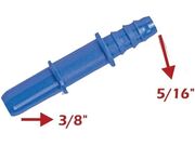 Conexão / Adaptador Reto 3/8" X 5/16" 1 Bico Liso / 1 Bico Corrugado - Emenda Azul